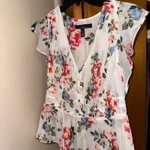 WHBM multi color floral blouse